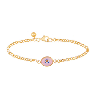 Lilac Protection Single JuJu Evil Eye Bracelet in 18K Gold