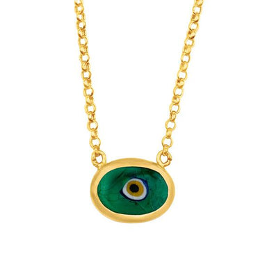 Green Protection Juju Evil Eye Choker in 18K Gold