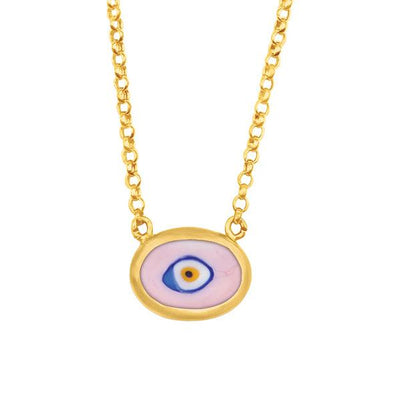 Lilac Protection Juju Evil Eye Choker in 24K Gold