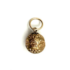 Vintage Gold-Tone Hammered Ball