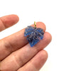French Acrylic Blue Leaf
