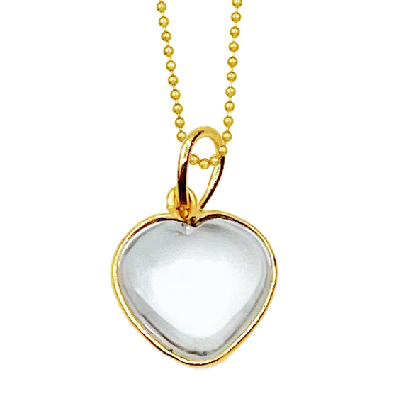 14K Healing Rock Crystal Heart