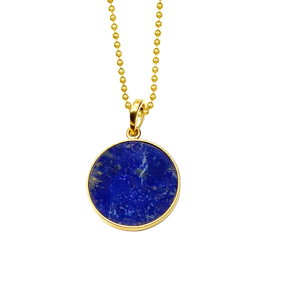 14K Lapis Coin for Calm