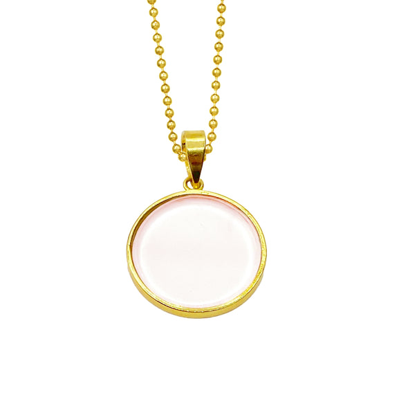 14K Rose Quartz Coin for Calm