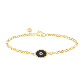 Black Protection Single JuJu Evil Eye Bracelet in 18K Gold