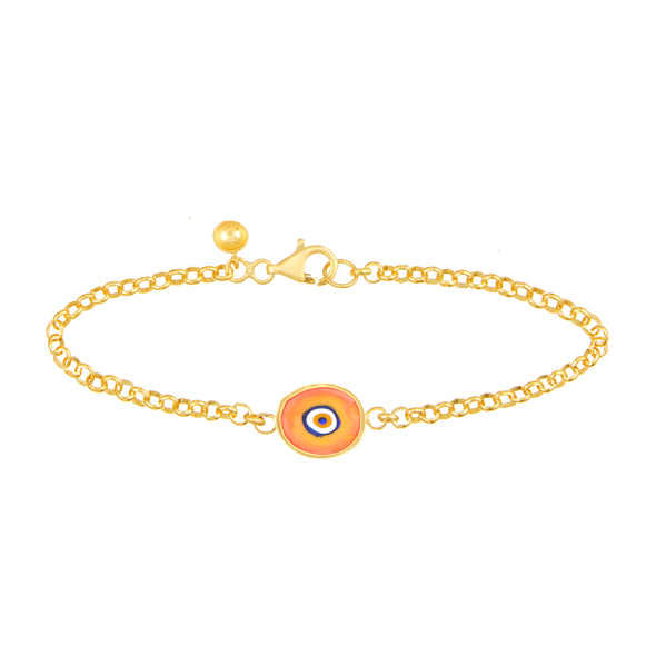 Orange Protection Single JuJu Evil Eye Bracelet in 24K Gold