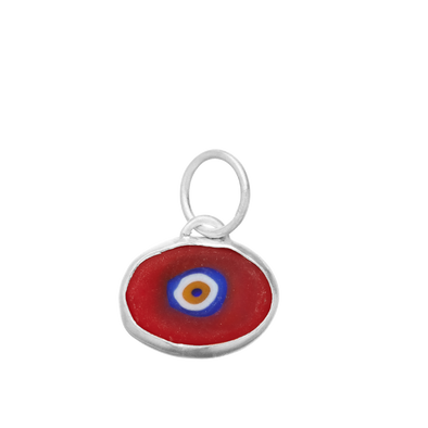 Red Protection Juju Eye in Sterling Silver