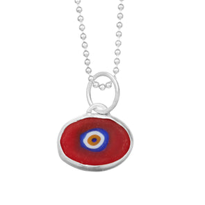 Red Protection Juju Eye in Sterling Silver