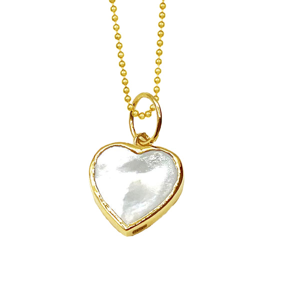 14K Flat Mother of Pearl Heart for Love