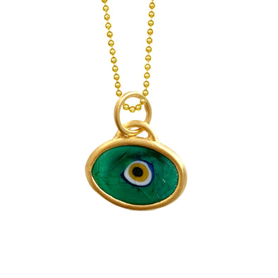 Green Protection JuJu Eye in 22K Gold