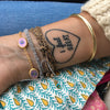 Lilac Protection Triple JuJu Eye Bracelet in 24K Gold