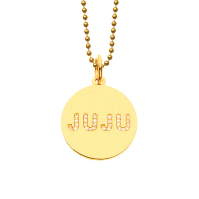 JuJu Double Sided Diamond Medallion w/ Diamonds