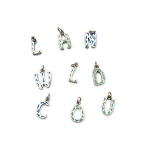 Vintage Sterling + Turquoise Inlaid Initial Letters